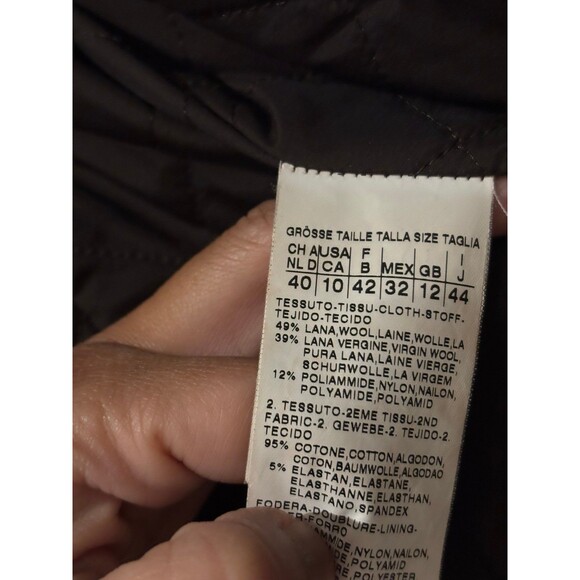 MAX MARA Weekend Brown Wool Quilted Nylon Lining Mid Length Coat 40 or 6/8 - Picture 8 of 10